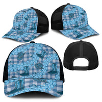 Cyan Palaka Hawaii Cowboy Mesh Trucker Cap Puakenikeni Lei Paniolo Papale Seamless Vibes LT14 - Polynesian Pride