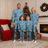 Cyan Palaka Hawaii Cowboy Christmas Pajama Set Puakenikeni Lei Paniolo Papale Seamless Vibes LT14 - Polynesian Pride