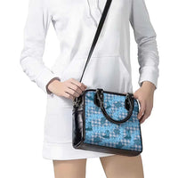 Cyan Palaka Hawaii Cowboy Shoulder Handbag Puakenikeni Lei Paniolo Papale Seamless Vibes - Polynesian Pride
