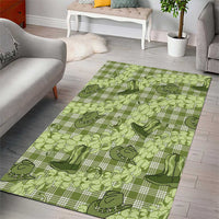 Lime Palaka Hawaii Cowboy Area Rug Puakenikeni Lei Paniolo Papale Seamless Vibes - Polynesian Pride