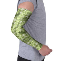 Lime Palaka Hawaii Cowboy Arm Sleeves Puakenikeni Lei Paniolo Papale Seamless Vibes LT14 - Polynesian Pride
