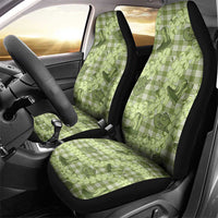Lime Palaka Hawaii Cowboy Car Seat Cover Puakenikeni Lei Paniolo Papale Seamless Vibes - Polynesian Pride