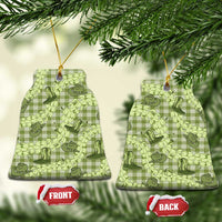 Lime Palaka Hawaii Cowboy Ceramic Ornament Puakenikeni Lei Paniolo Papale Seamless Vibes - Polynesian Pride