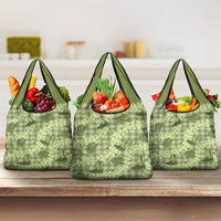 Lime Palaka Hawaii Cowboy Grocery Bag Puakenikeni Lei Paniolo Papale Seamless Vibes - Polynesian Pride