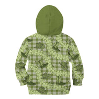 Lime Palaka Hawaii Cowboy Kid Hoodie Puakenikeni Lei Paniolo Papale Seamless Vibes - Polynesian Pride