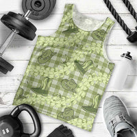 Lime Palaka Hawaii Cowboy Men Tank Top Puakenikeni Lei Paniolo Papale Seamless Vibes - Polynesian Pride