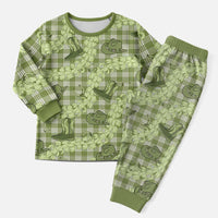 Lime Palaka Hawaii Cowboy Christmas Pajama Set Puakenikeni Lei Paniolo Papale Seamless Vibes LT14 Men Lime - Polynesian Pride