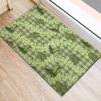 Lime Palaka Hawaii Cowboy Rubber Doormat Puakenikeni Lei Paniolo Papale Seamless Vibes LT14 - Polynesian Pride
