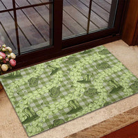 Lime Palaka Hawaii Cowboy Rubber Doormat Puakenikeni Lei Paniolo Papale Seamless Vibes LT14 - Polynesian Pride