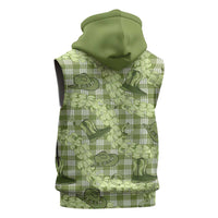 Lime Palaka Hawaii Cowboy Sleeveless Hoodie Puakenikeni Lei Paniolo Papale Seamless Vibes LT14 - Polynesian Pride
