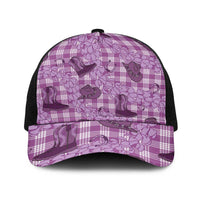 Purple Palaka Hawaii Cowboy Baseball Net Cap Puakenikeni Lei Paniolo Papale Seamless Vibes LT14 One Size Black Purple - Polynesian Pride