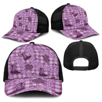 Purple Palaka Hawaii Cowboy Baseball Net Cap Puakenikeni Lei Paniolo Papale Seamless Vibes LT14 - Polynesian Pride