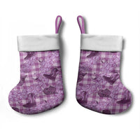 Purple Palaka Hawaii Cowboy Christmas Stocking Puakenikeni Lei Paniolo Papale Seamless Vibes - Polynesian Pride
