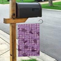 Purple Palaka Hawaii Cowboy Garden Flag Puakenikeni Lei Paniolo Papale Seamless Vibes - Polynesian Pride