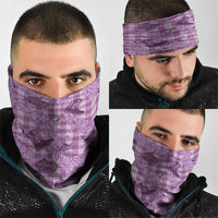 Purple Palaka Hawaii Cowboy Neck Gaiter Puakenikeni Lei Paniolo Papale Seamless Vibes - Polynesian Pride