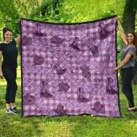 Purple Palaka Hawaii Cowboy Quilt Puakenikeni Lei Paniolo Papale Seamless Vibes - Polynesian Pride