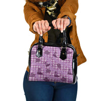 Purple Palaka Hawaii Cowboy Shoulder Handbag Puakenikeni Lei Paniolo Papale Seamless Vibes - Polynesian Pride