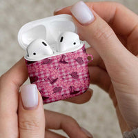 Pink Palaka Hawaii Cowboy AirPods Case Puakenikeni Lei Paniolo Papale Seamless Vibes LT14 - Polynesian Pride