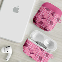 Pink Palaka Hawaii Cowboy AirPods Case Puakenikeni Lei Paniolo Papale Seamless Vibes - Polynesian Pride