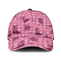 Pink Palaka Hawaii Cowboy Classic Cap Puakenikeni Lei Paniolo Papale Seamless Vibes LT14 Universal Fit Pink - Polynesian Pride