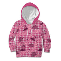 Pink Palaka Hawaii Cowboy Kid Hoodie Puakenikeni Lei Paniolo Papale Seamless Vibes - Polynesian Pride