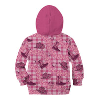 Pink Palaka Hawaii Cowboy Kid Hoodie Puakenikeni Lei Paniolo Papale Seamless Vibes - Polynesian Pride