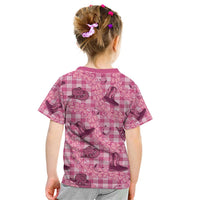 Pink Palaka Hawaii Cowboy Kid T Shirt Puakenikeni Lei Paniolo Papale Seamless Vibes LT14 - Polynesian Pride