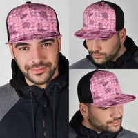 Pink Palaka Hawaii Cowboy Mesh Trucker Cap Puakenikeni Lei Paniolo Papale Seamless Vibes - Polynesian Pride