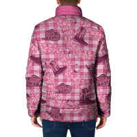 Pink Palaka Hawaii Cowboy Padded Jacket Puakenikeni Lei Paniolo Papale Seamless Vibes LT14 - Polynesian Pride