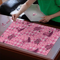 Pink Palaka Hawaii Cowboy Puzzle Puakenikeni Lei Paniolo Papale Seamless Vibes LT14 - Polynesian Pride