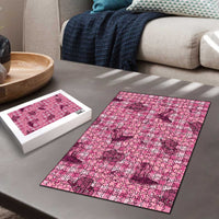Pink Palaka Hawaii Cowboy Puzzle Puakenikeni Lei Paniolo Papale Seamless Vibes LT14 - Polynesian Pride