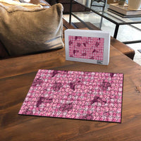 Pink Palaka Hawaii Cowboy Puzzle Puakenikeni Lei Paniolo Papale Seamless Vibes LT14 - Polynesian Pride