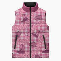 Pink Palaka Hawaii Cowboy Sleeveless Puffer Jacket Puakenikeni Lei Paniolo Papale Seamless Vibes LT14 Unisex Pink - Polynesian Pride