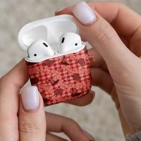 Red Palaka Hawaii Cowboy AirPods Case Puakenikeni Lei Paniolo Papale Seamless Vibes LT14 - Polynesian Pride