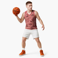 Red Palaka Hawaii Cowboy Basketball Jersey Puakenikeni Lei Paniolo Papale Seamless Vibes LT14 - Polynesian Pride
