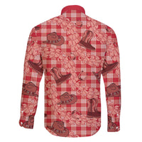 Red Palaka Hawaii Cowboy Family Matching Puletasi and Hawaiian Shirt Puakenikeni Lei Paniolo Papale Seamless Vibes LT14 - Polynesian Pride