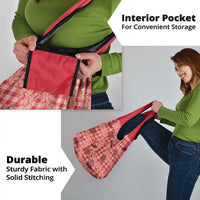 Red Palaka Hawaii Cowboy Grocery Bag Puakenikeni Lei Paniolo Papale Seamless Vibes - Polynesian Pride