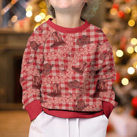 Red Palaka Hawaii Cowboy Kid Ugly Christmas Sweater Puakenikeni Lei Paniolo Papale Seamless Vibes - Polynesian Pride