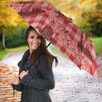 Red Palaka Hawaii Cowboy Umbrella Puakenikeni Lei Paniolo Papale Seamless Vibes - Polynesian Pride