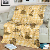 Yellow Palaka Hawaii Cowboy Blanket Puakenikeni Lei Paniolo Papale Seamless Vibes - Polynesian Pride