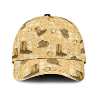 Yellow Palaka Hawaii Cowboy Classic Cap Puakenikeni Lei Paniolo Papale Seamless Vibes LT14 Universal Fit Yellow - Polynesian Pride
