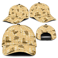 Yellow Palaka Hawaii Cowboy Classic Cap Puakenikeni Lei Paniolo Papale Seamless Vibes LT14 - Polynesian Pride