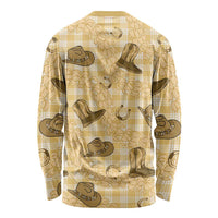 Yellow Palaka Hawaii Cowboy Long Sleeve Shirt Puakenikeni Lei Paniolo Papale Seamless Vibes LT14 - Polynesian Pride