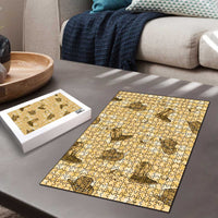 Yellow Palaka Hawaii Cowboy Puzzle Puakenikeni Lei Paniolo Papale Seamless Vibes LT14 - Polynesian Pride