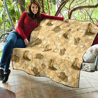 Yellow Palaka Hawaii Cowboy Quilt Puakenikeni Lei Paniolo Papale Seamless Vibes - Polynesian Pride