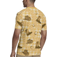 Yellow Palaka Hawaii Cowboy Rugby Jersey Puakenikeni Lei Paniolo Papale Seamless Vibes - Polynesian Pride