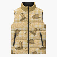 Yellow Palaka Hawaii Cowboy Sleeveless Puffer Jacket Puakenikeni Lei Paniolo Papale Seamless Vibes LT14 Unisex Yellow - Polynesian Pride