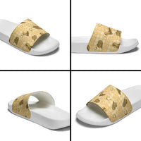 Yellow Palaka Hawaii Cowboy Slide Sandals Puakenikeni Lei Paniolo Papale Seamless Vibes - Polynesian Pride