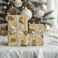 Yellow Palaka Hawaii Cowboy Wrapping Paper Puakenikeni Lei Paniolo Papale Seamless Vibes - Polynesian Pride