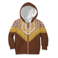 Aloha Hawaii Cowboy Custome Kid Hoodie Puakenikeni Lei Palaka Tassel Style - Polynesian Pride